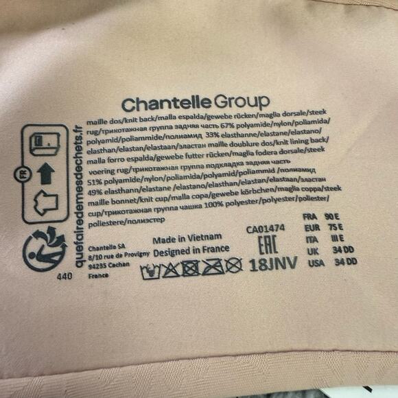 Chantelle 34DD Comfort Chic Full Coverage Underwire Bra Pink 120198 $80 MSRP - Picture 7 of 10